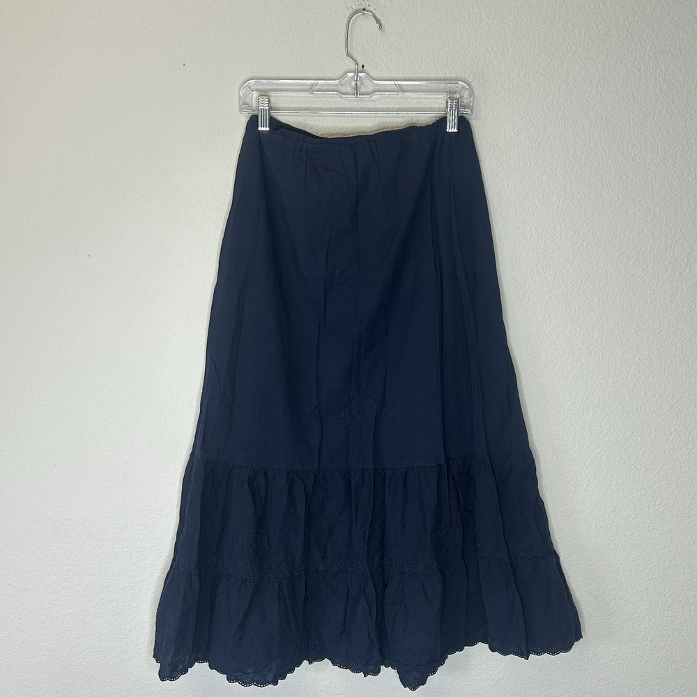 Brandy Melville John Galt Navy Blue Tiered Maxi Skirt Women's One Size OS